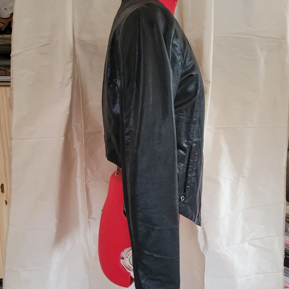 Rudsak short black leather jacket size small - Picture 7 of 7